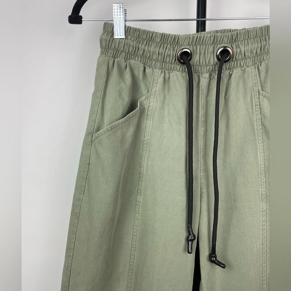 Zara Green Pull On Elastic Drawstring Waist Jogger Style Trousers - Picture 6 of 11